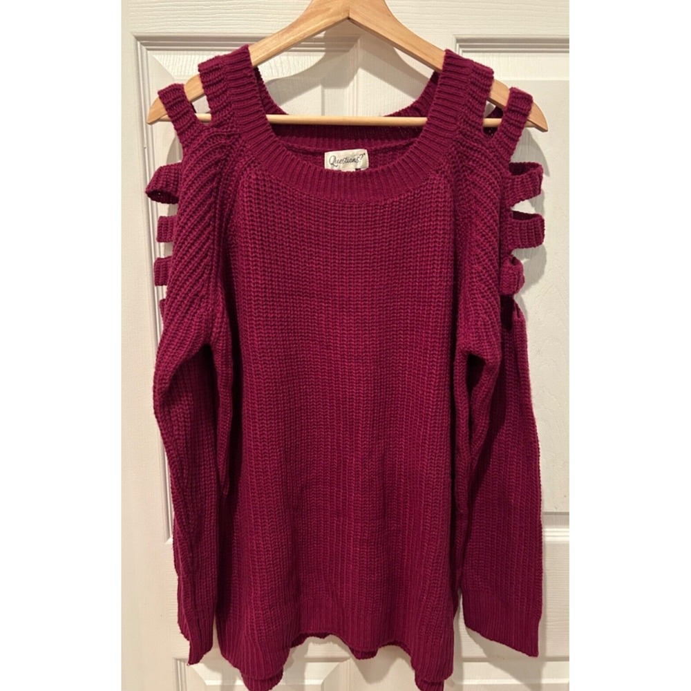 Questions Womens  Sweater size XL color dark red Knit